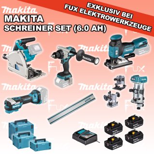 Makita 5-teiliges Schreiner Set 1 (6.0 Ah)