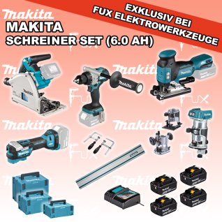 Makita 5-teiliges Schreiner Set 2 (6.0 Ah)