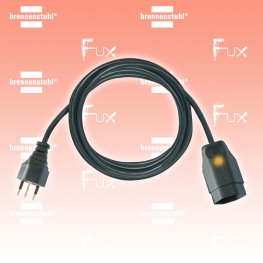 Verlängerungskabel mit Funktionsleuchte 5m schwarz