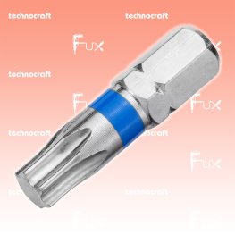 T25 Torx-Bits mit Farbring blau, 25 mm, 10 Stück